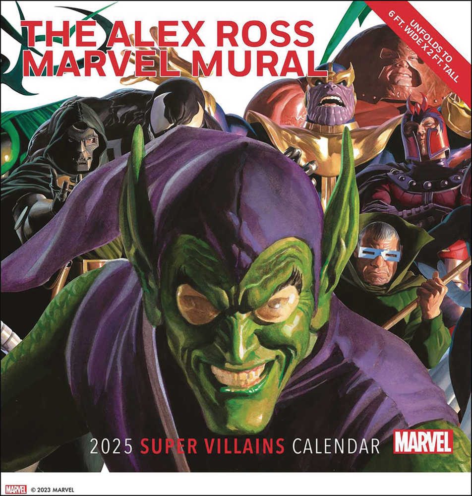 Alex Ross Marvel Super Villains Mural 2025 Wall Calendar