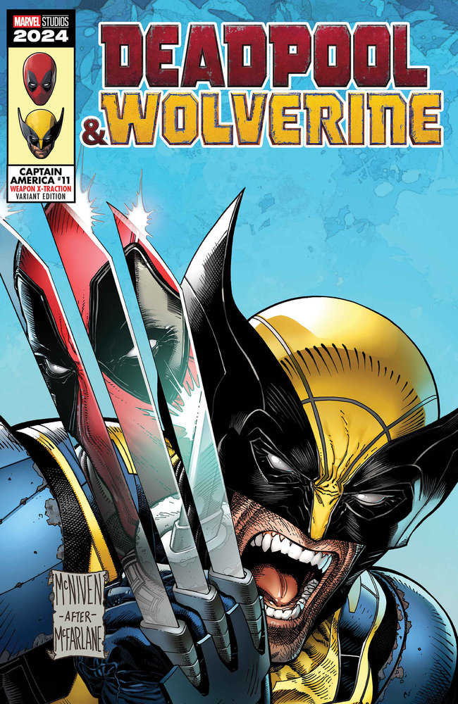 Captain America (2023) #11 Steve Mcniven Deadpool & Wolverine Weapon X-Traction Variant (Out of Print)