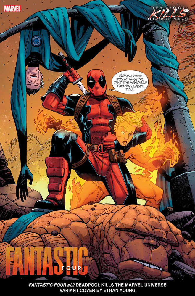 Fantastic Four (2023) #22 Ethan Young Deadpool Kills The Marvel Universe Variant [Blood Hunt, Weapon X-Traction]