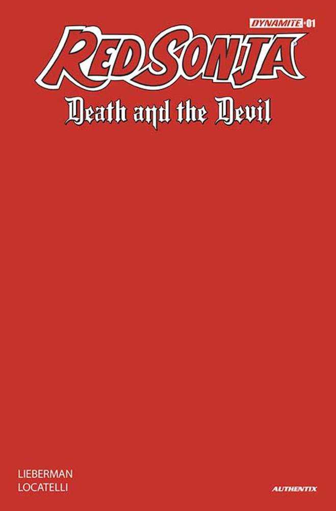 Red Sonja Death And The Devil #1 Cover T FOC Red Blank Autheni