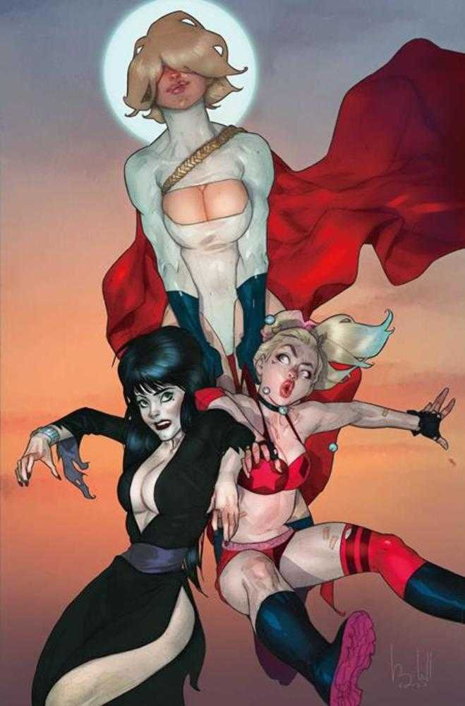 Harley Quinn X Elvira #3 Cover H (1:10) Ben Caldwell Full Art Virgin Variant