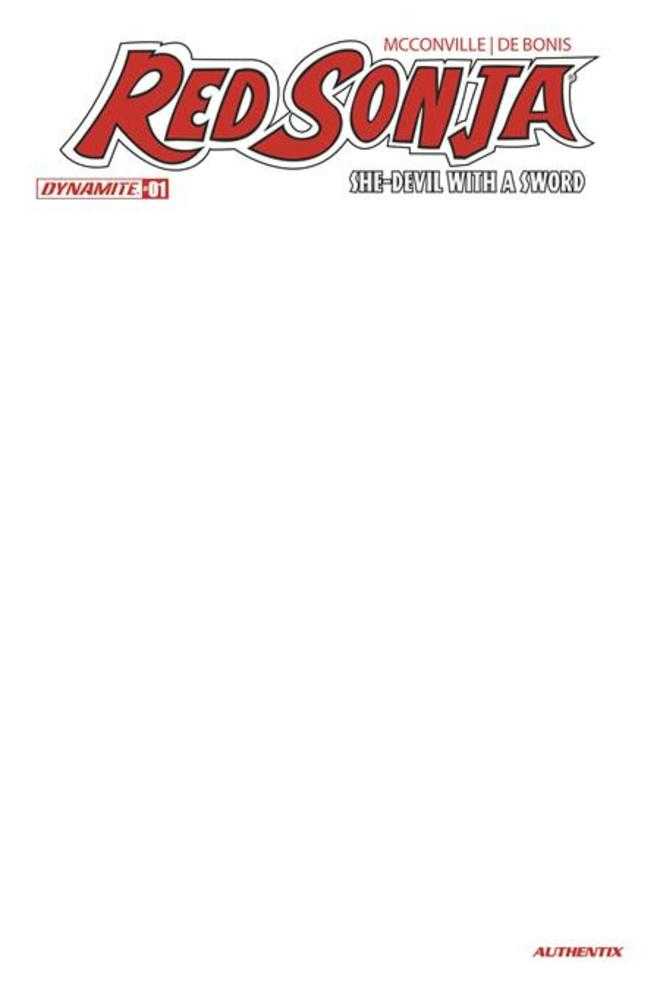 Red Sonja She Devil With A Sword (2026) #1 Cover F Blank Authentix Variant