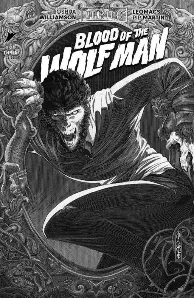 Universal Monsters Blood Of The Wolf Man #3 (Of 4) Cover D (1:25) Evan Cagle Black & White Classic Horror Variant