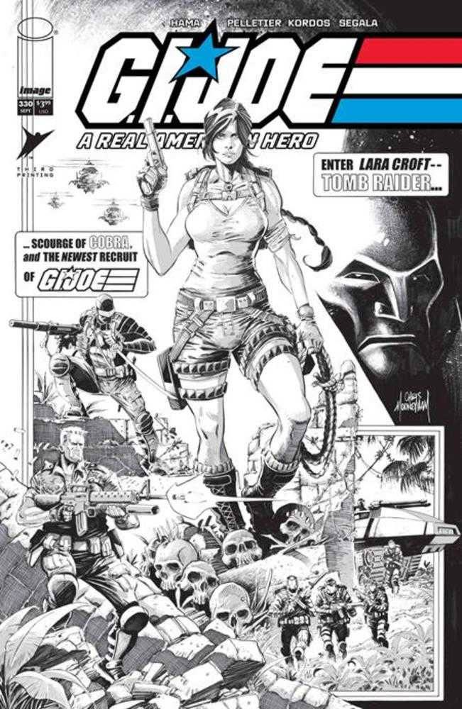 G.I. Joe A Real American Hero #330 Variant (3rd Printing) Cover B Chris Mooneyham Black & White Variant