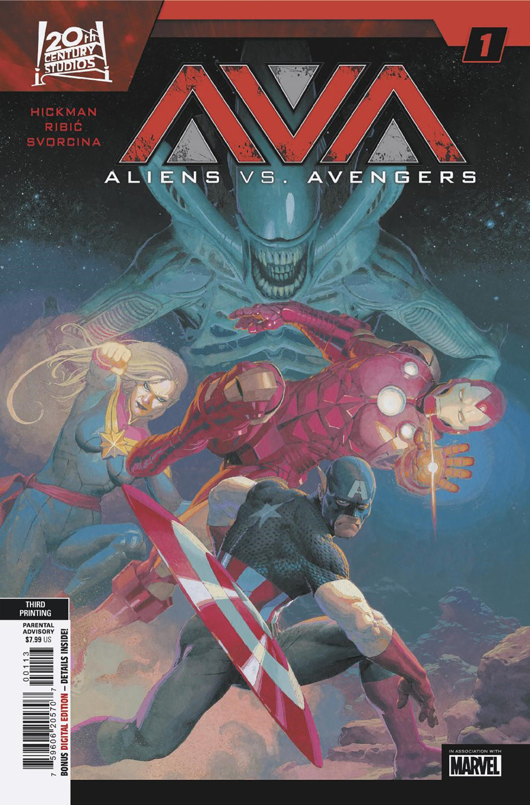 Aliens vs Avengers #1 Variant (3rd Printing) Esad Ribic Edition