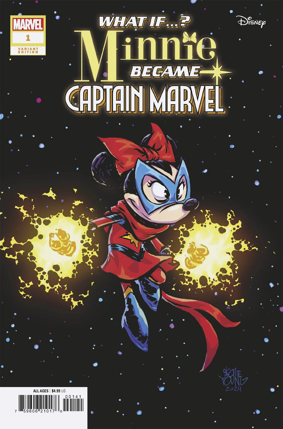 Marvel & Disney: What If...? Minnie Became Captain Marvel #1 Skottie Young Variant (Out of Print)