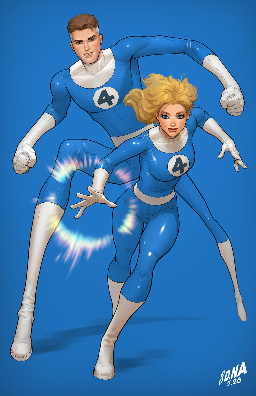 Fantastic Four (2025) #14 Variant (1:50) David Nakayama Color Block Blue Full Art Virgin Edition