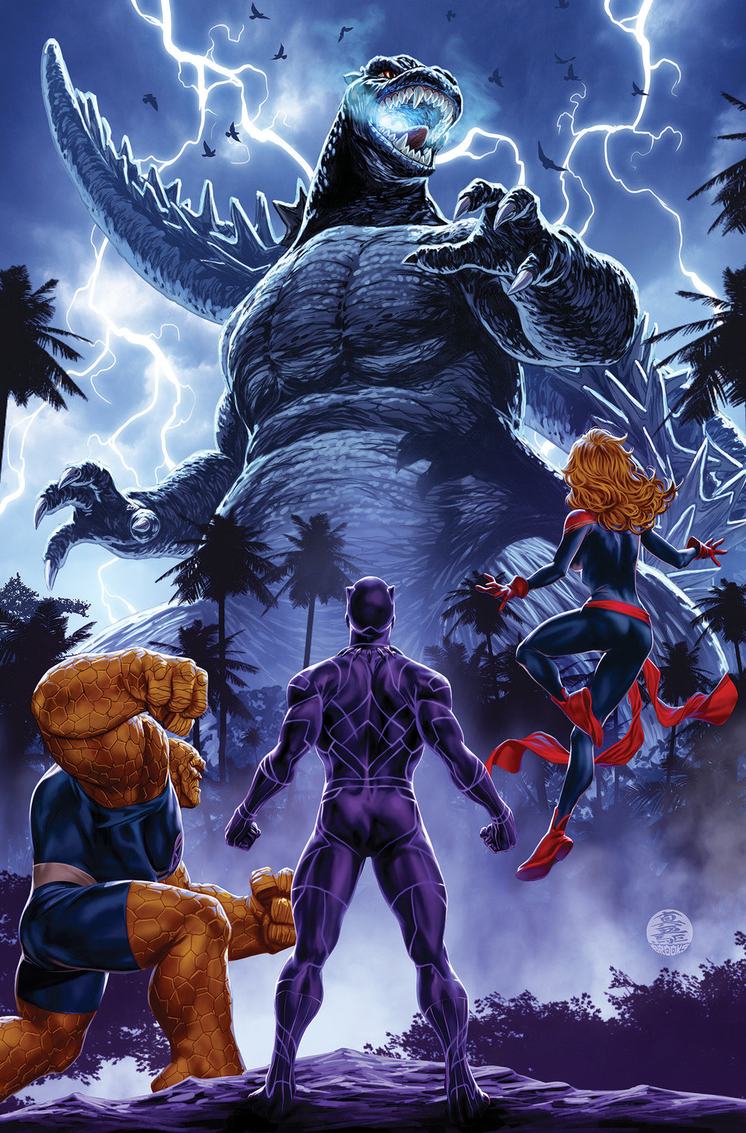Godzilla Destroys The Marvel Universe #4 Variant (1:50) Mark Brooks Full Art Virgin Edition