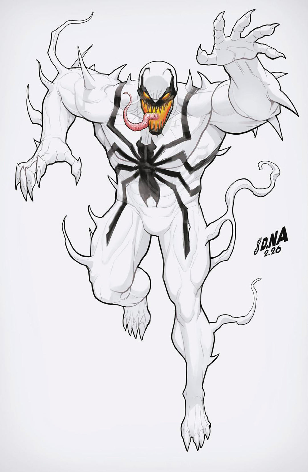 Venom #256 [Death Spiral Pt. 6] Variant (1:50) David Nakayama Color Block White Full Art Virgin Edition