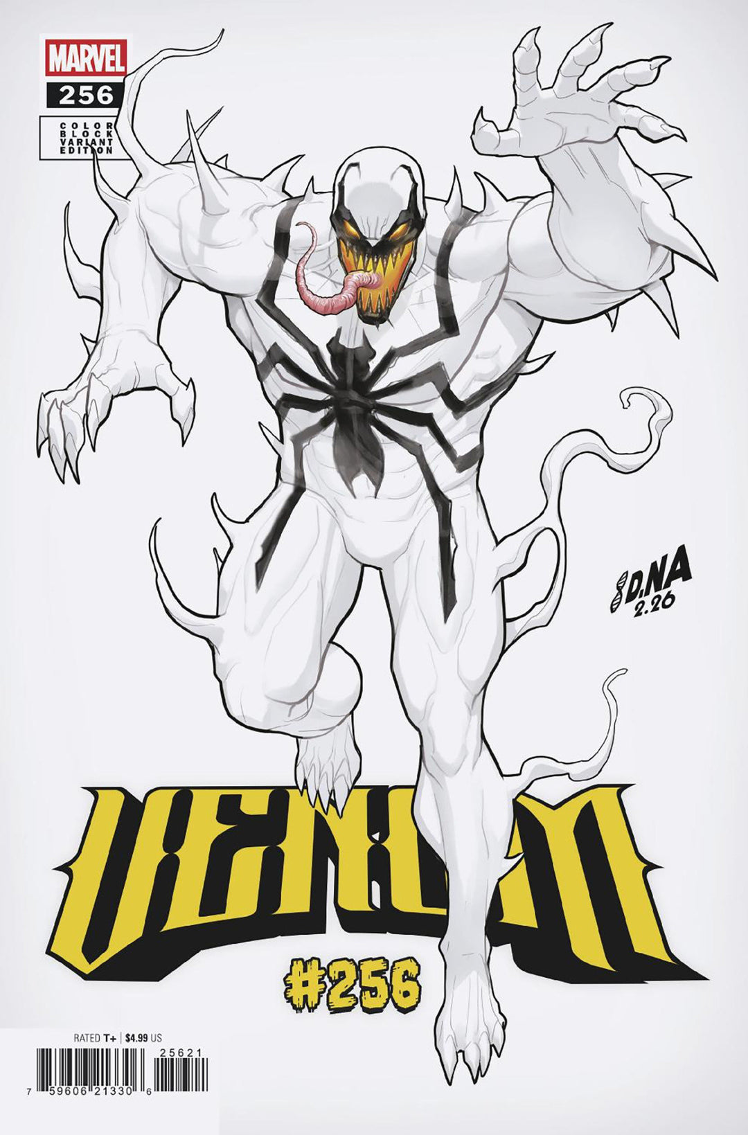 Venom #256 [Death Spiral Pt. 6] David Nakayama Color Block White Variant