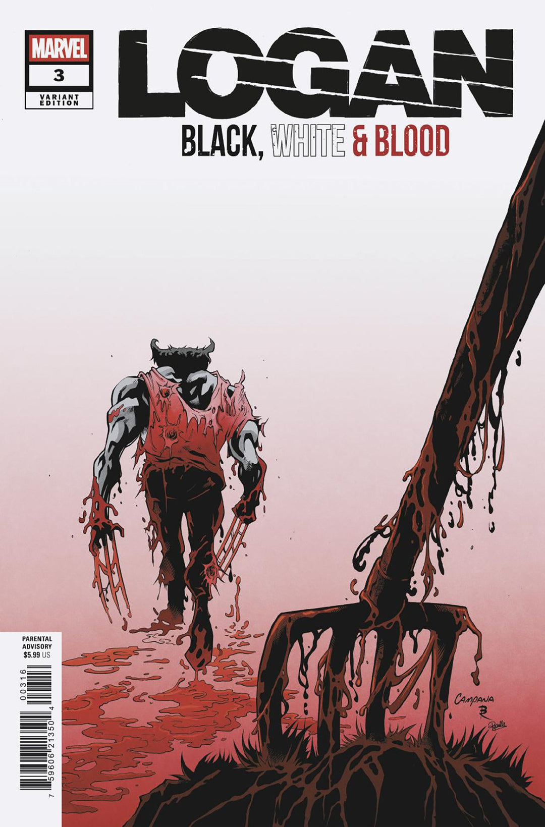 Logan Black White & Blood #3 Variant (1:25) Chris Campana Edition