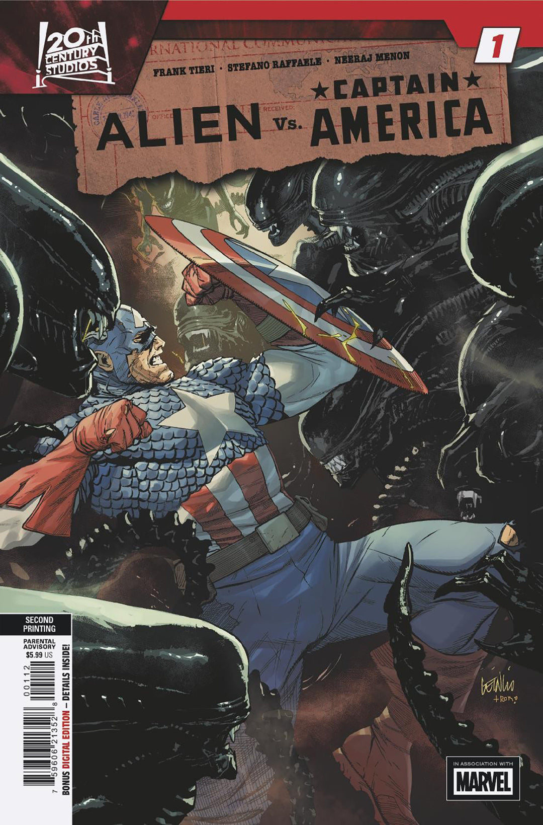 Alien vs Captain America #1 Variant (2nd Printing) Leinil Francis Yu Edition