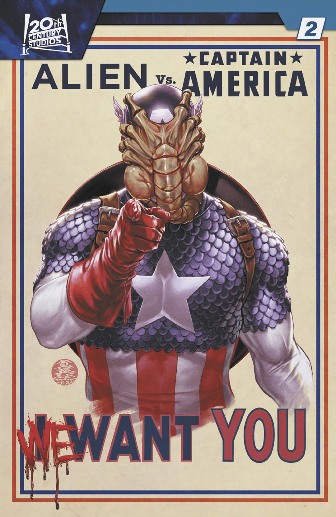 Alien vs Captain America #2 Mark Brooks Variant