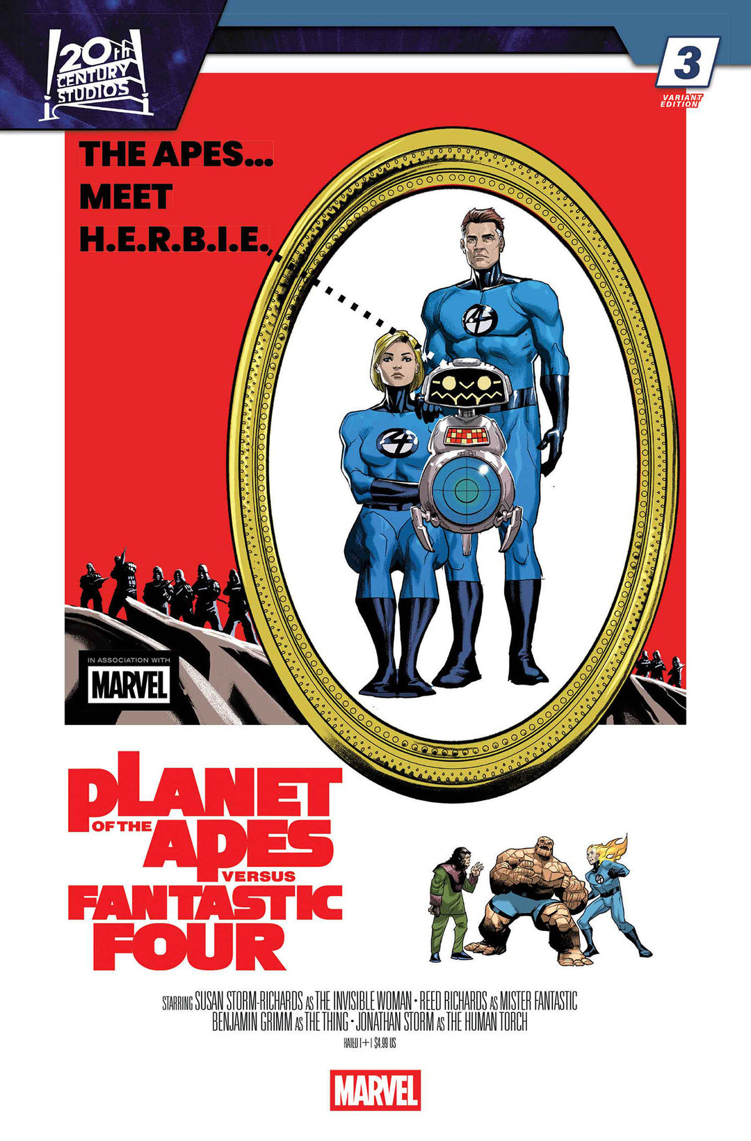 Planet Of The Apes vs Fantastic Four #3 Pete Woods Movie Homage Variant