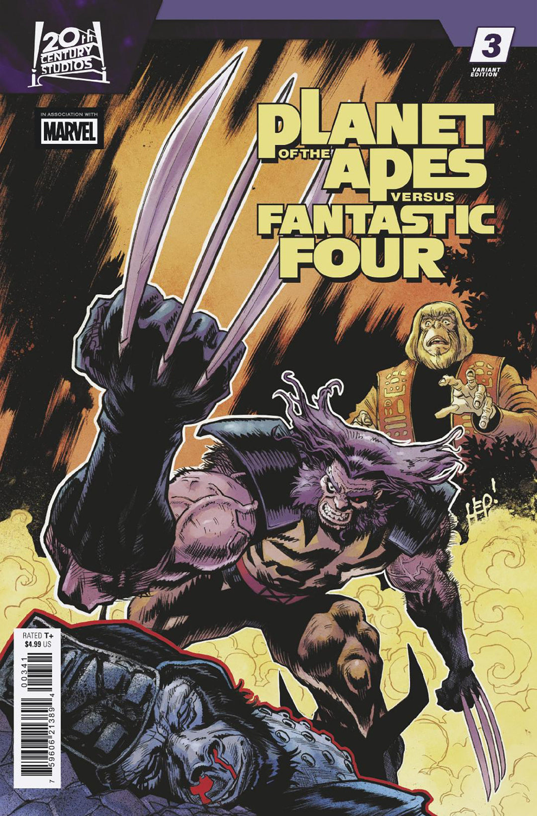Planet Of The Apes vs Fantastic Four #3 Scott Hepburn Versus Variant