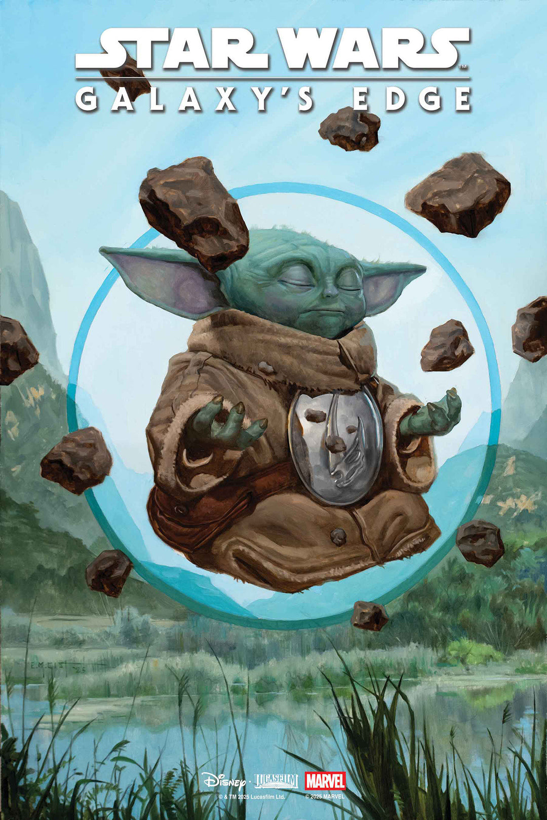 Star Wars Galaxy's Edge Echoes Of The Empire #1 E.M. Gist Mandalorian & Grogu Variant