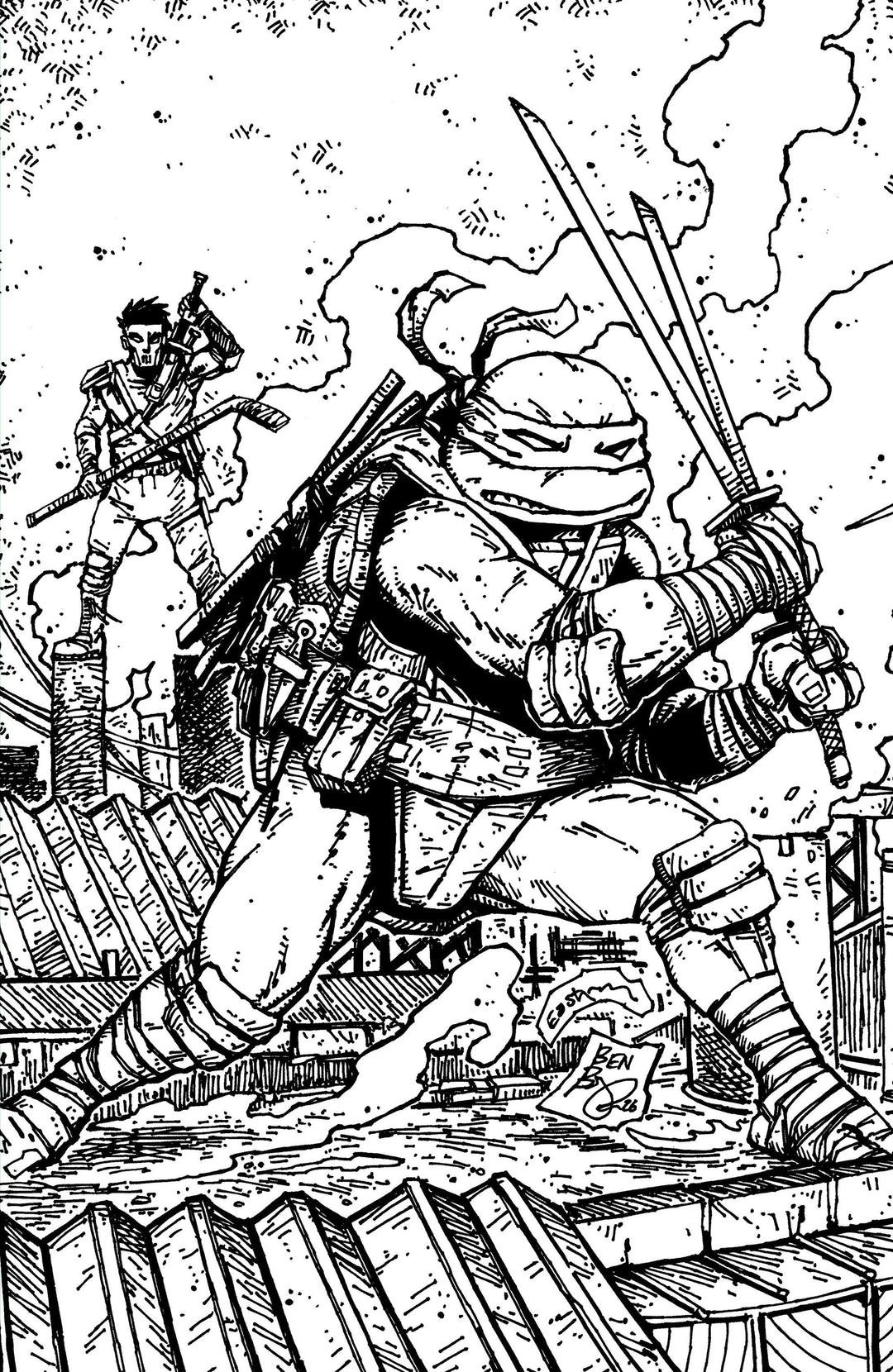 Teenage Mutant Ninja Turtles (2024) #21 Variant F (1:10) (Eastman & Bishop Inks Full Art)