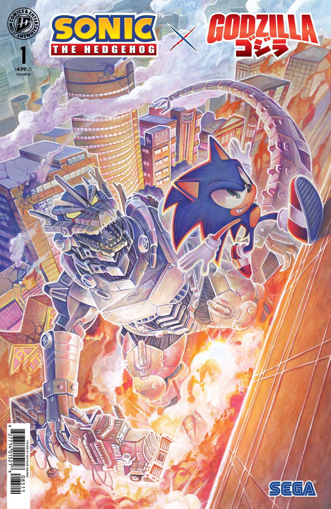 Sonic The Hedgehog X Godzilla #1 Variant F (1:25) Foil (Haines)