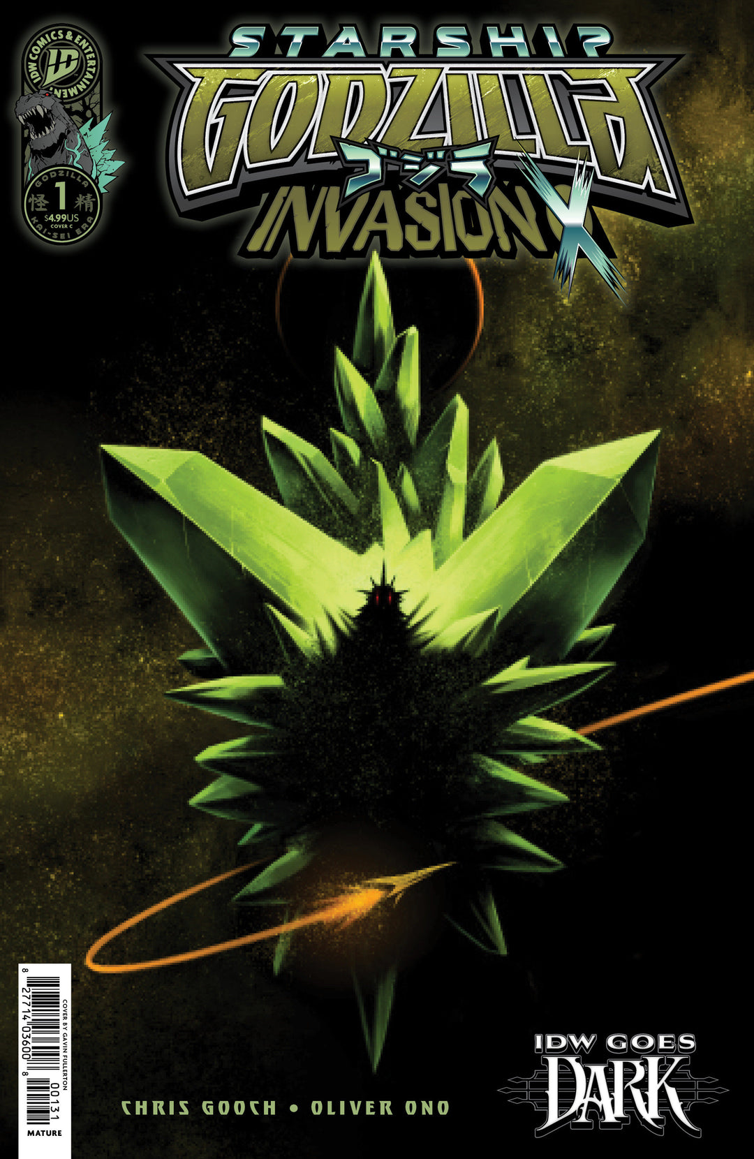 Starship Godzilla Invasion X [Kai Sei Era] #1 Variant C (Fullerton Idw Goes Dark Variant)