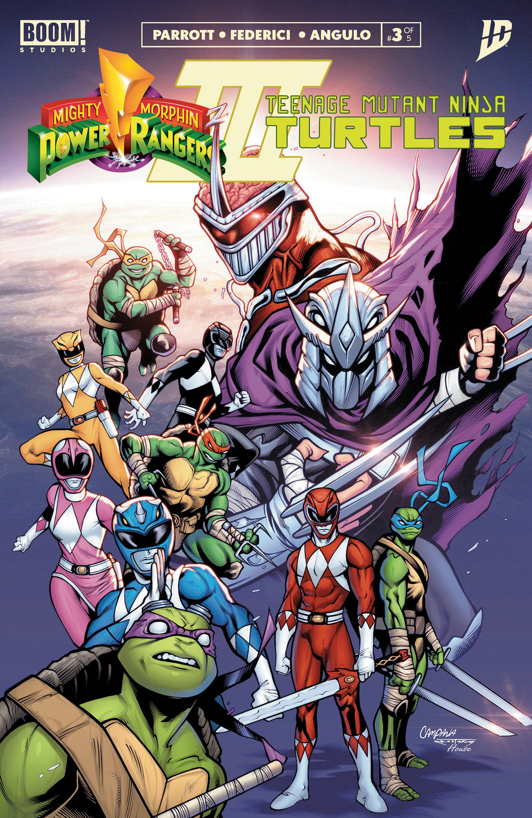 Mighty Morphin Power Rangers/Teenage Mutant Ninja Turtles III #3 J FOC Reveal Variant (Dressed, Campana)