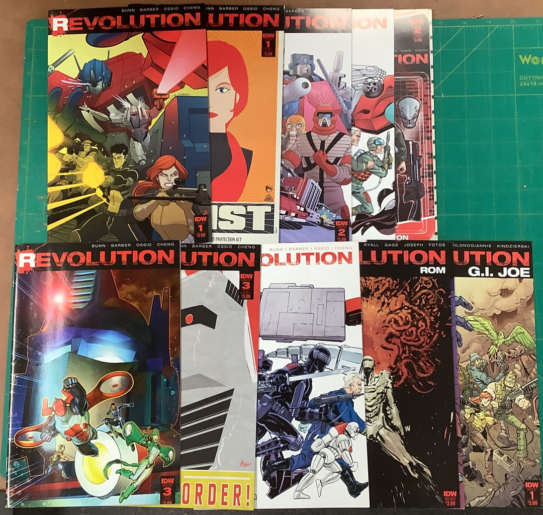 Lot of 11 Revolution IDW Comics #1A 1C 2A 2B 2D 3A 3C 4B Rom One-Shot G.I. Joe 1A 1B OXL-01