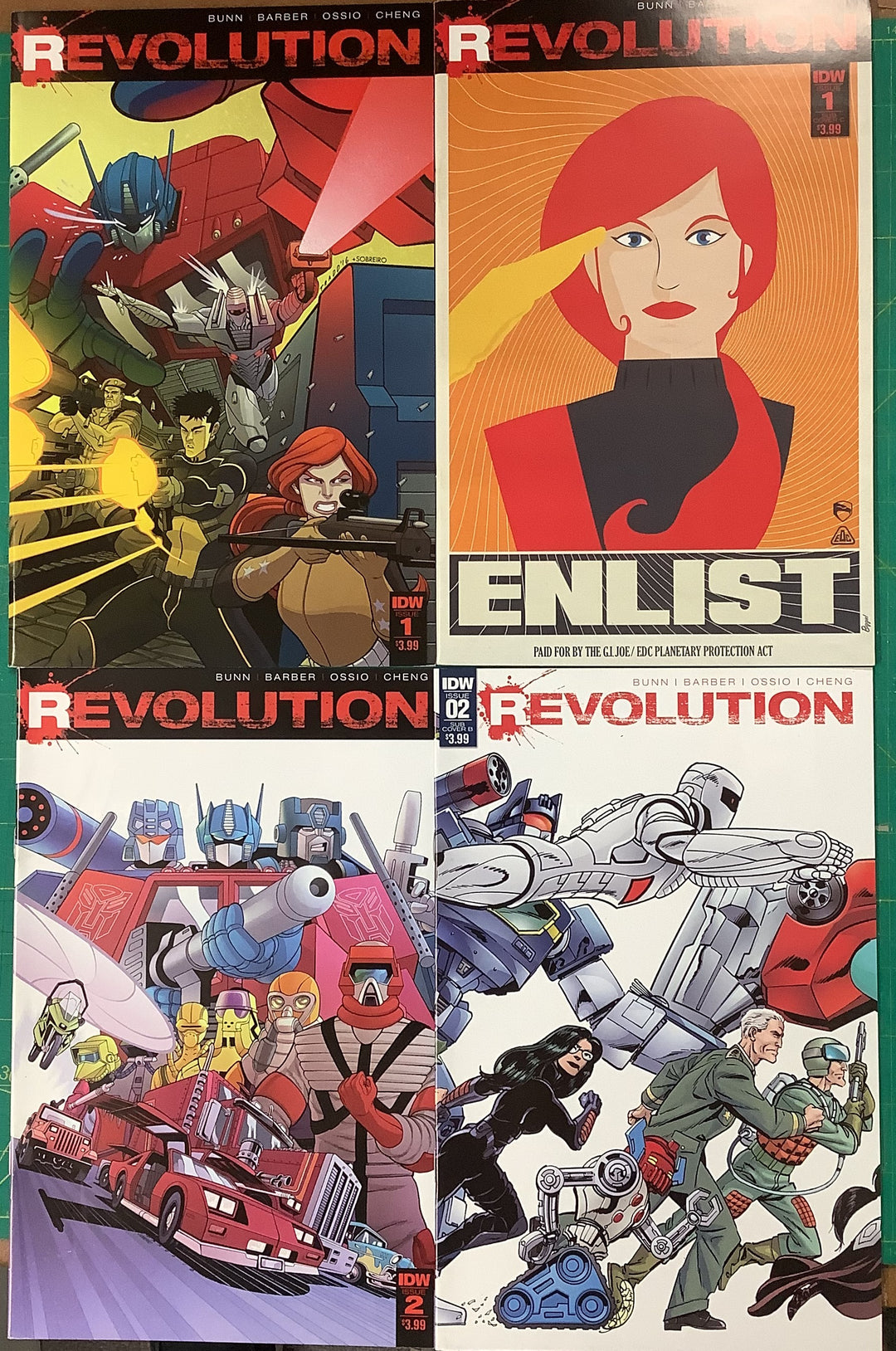 Lot of 11 Revolution IDW Comics #1A 1C 2A 2B 2D 3A 3C 4B Rom One-Shot G.I. Joe 1A 1B OXL-01