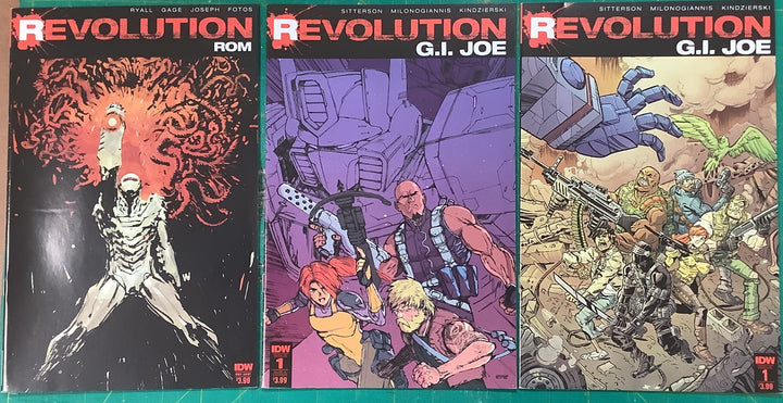 Lot of 11 Revolution IDW Comics #1A 1C 2A 2B 2D 3A 3C 4B Rom One-Shot G.I. Joe 1A 1B OXL-01