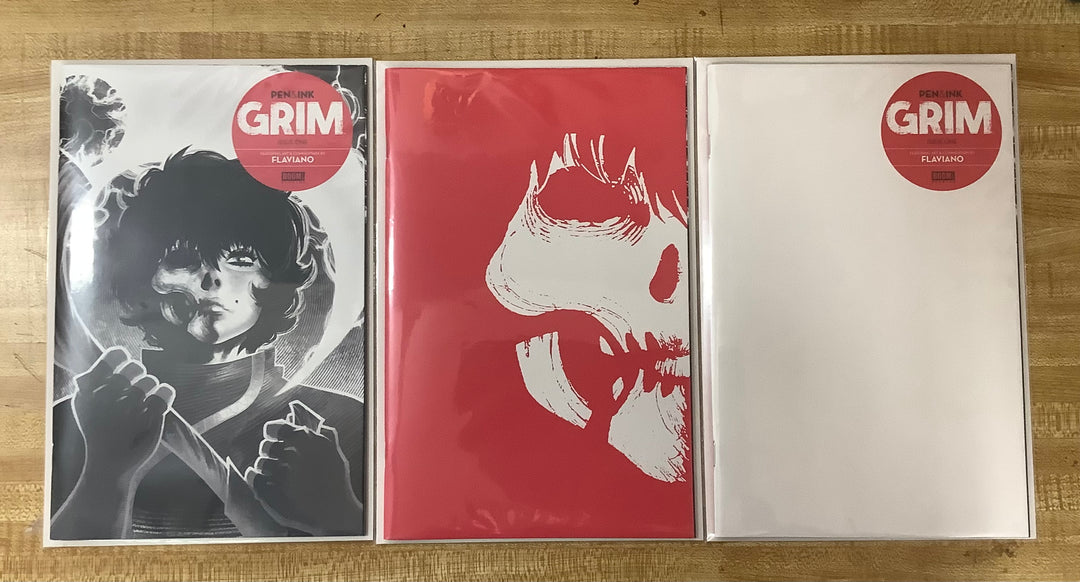 Lot of 3 Grim Pen & Ink #1 Flaviano Cover A, B & C Complete Variant Set