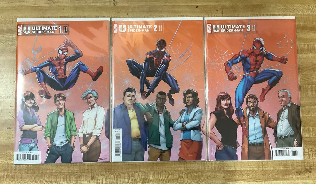 Lot of 3 Ultimate Spider-Man (2024) #1-#3 Mark Bagley Connecting Complete Variant Set