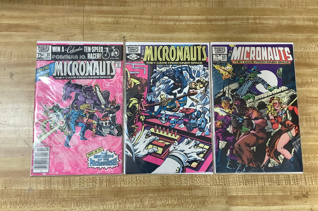 Lot of 3 Micronauts (1979) Marvel Comic Books #35, #45, #53 Assortment Set <OXL-01>