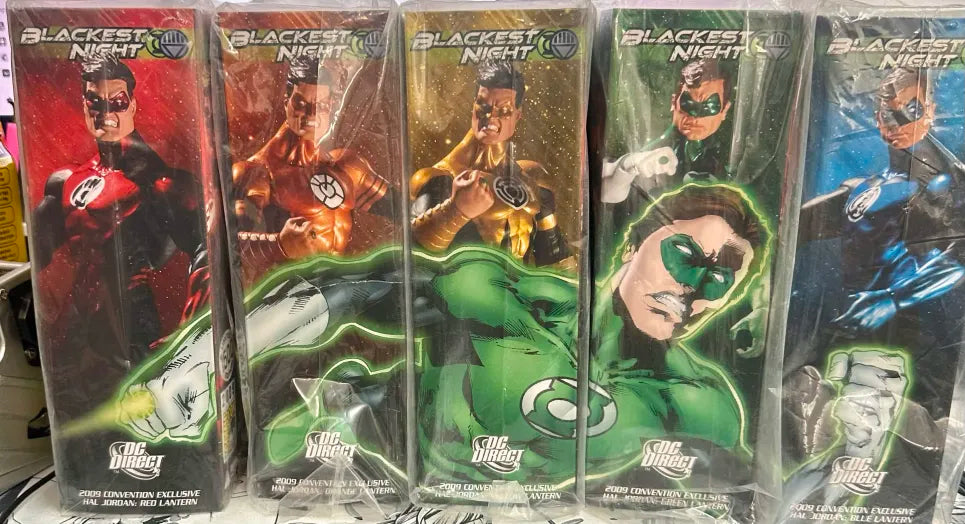 SDCC 2009: Hal Jordan - Green, Yellow, Orange, Blue, & Red Lantern Convention Exclusives (5 Figure Set)