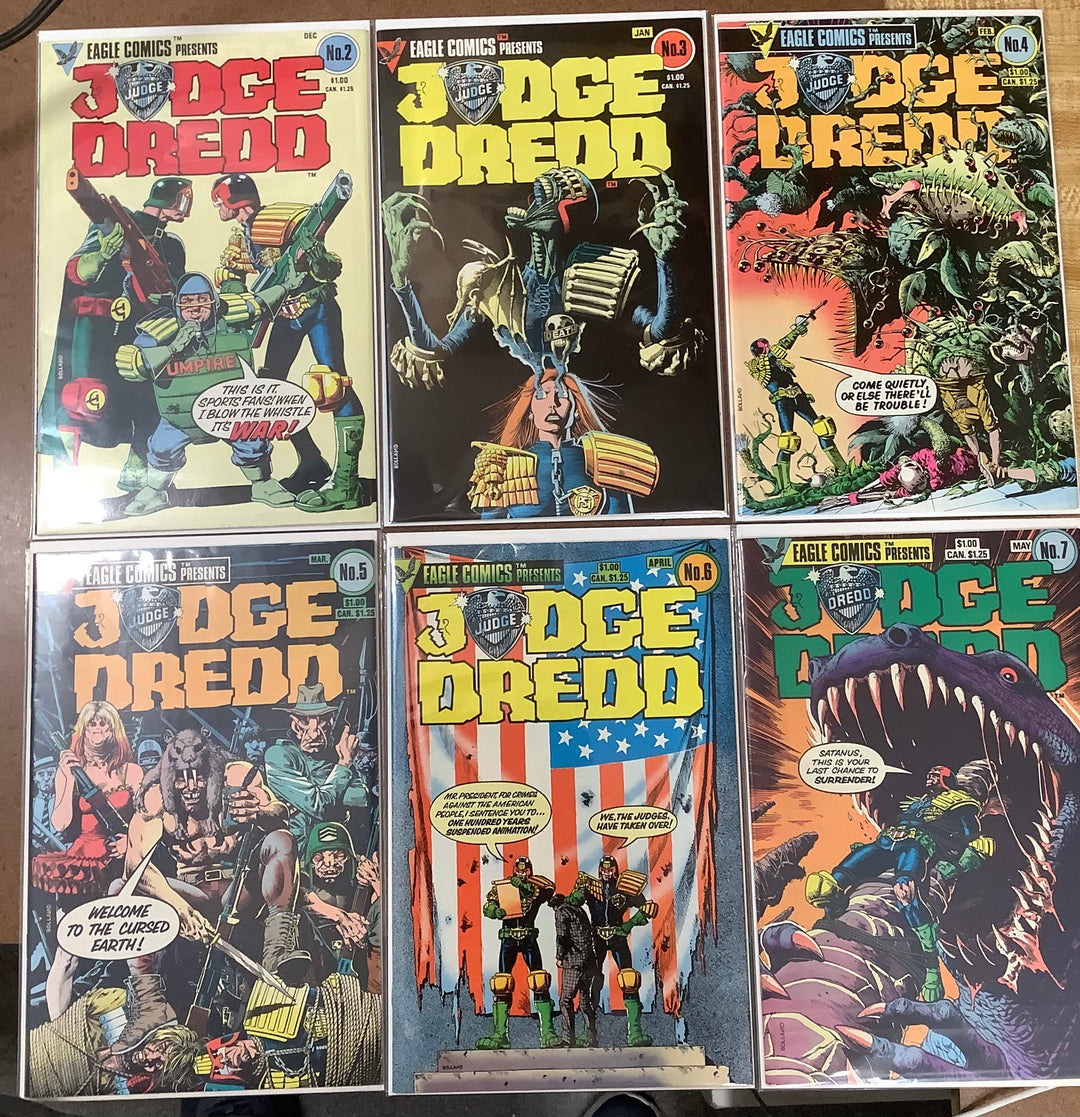 Lot of 13 Judge Dredd (1983) Eagle Comic Book Lot #2-#7, #9-#12, #14, #23 & #32 <OXL-01>