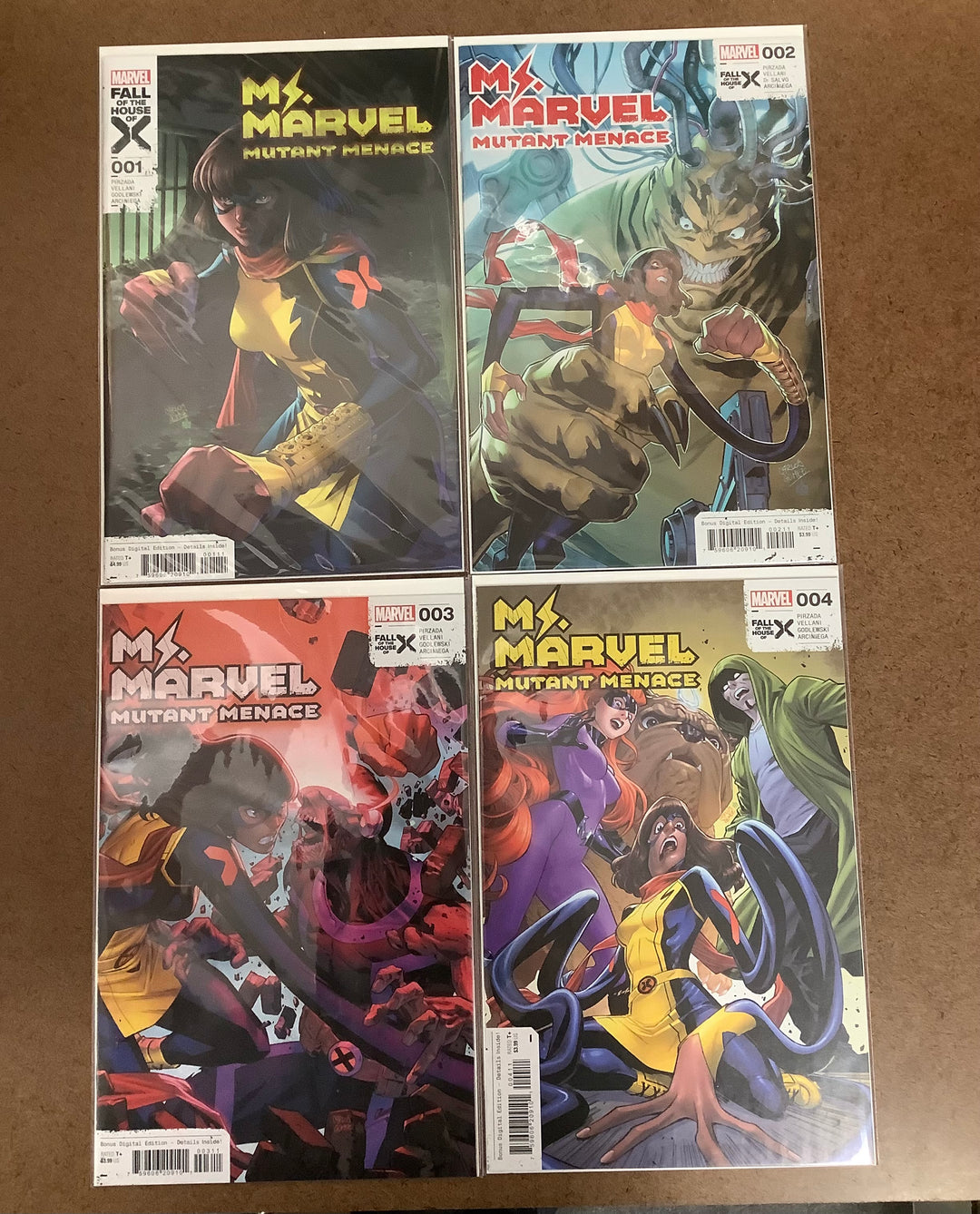 Lot of 4 Ms Marvel Mutant Menace Marvel Comics #1-#4 Complete Miniseries Set [Fall of X] <OXL-02>
