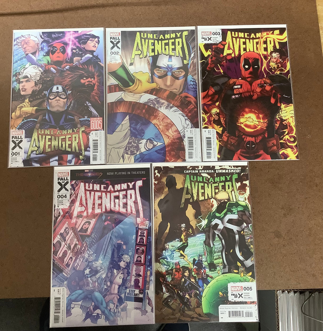 Lot of 5 Uncanny Avengers (2023) Marvel Comics #1-#5 Complete Miniseries [Fall of X] <OXL-02>