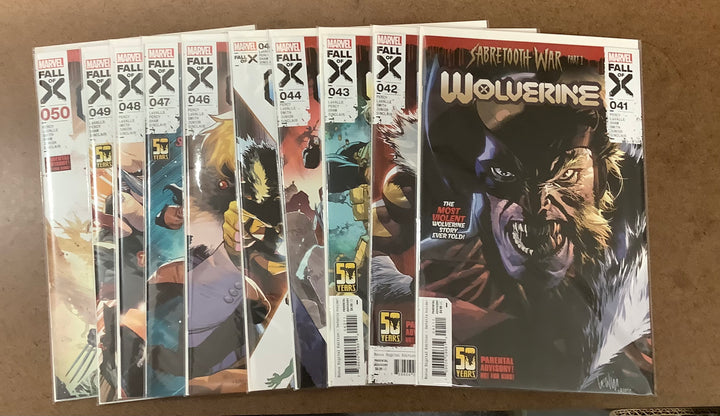 Lot of 10 Wolverine (2020) Marvel Comics #41-#50 Sabretooth War Complete Story Set [Fall of X] <OXL-02>