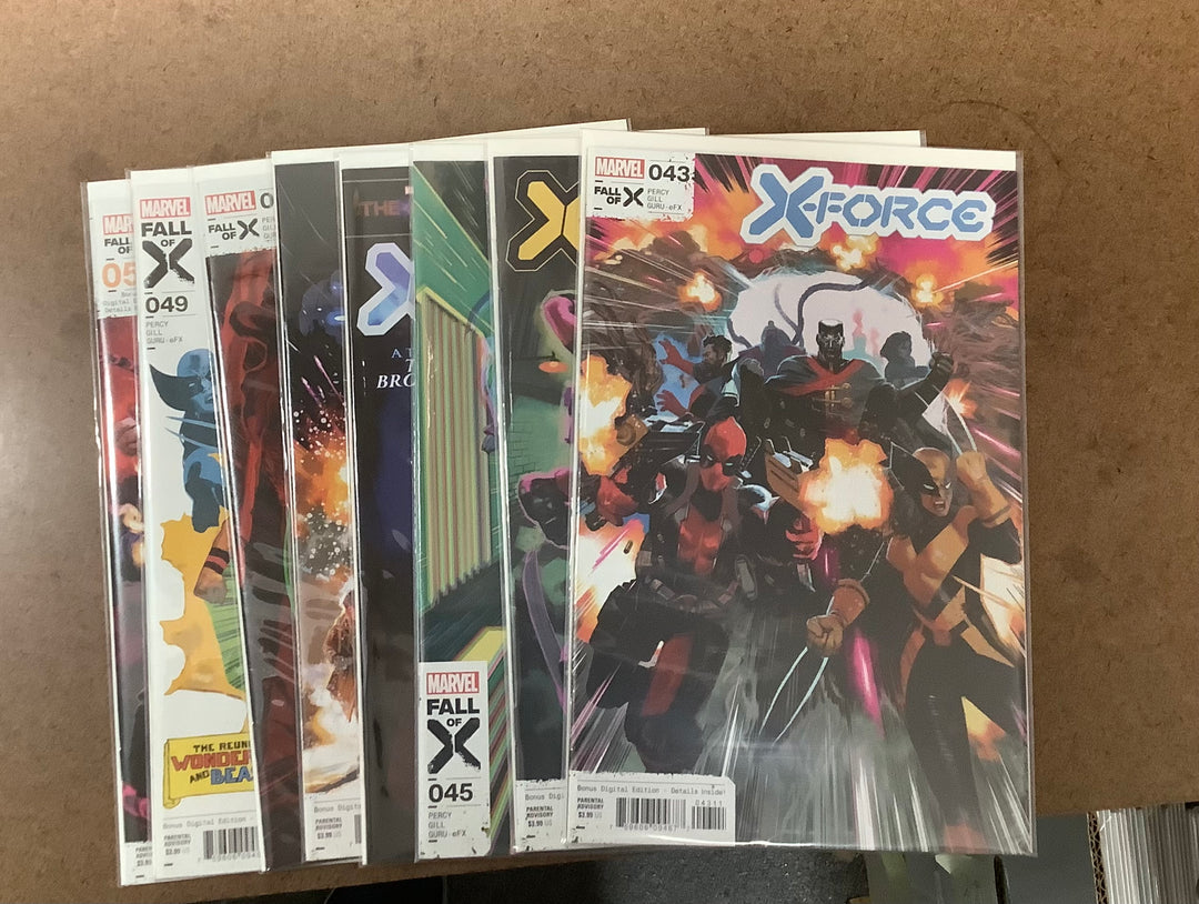 Lot of 8 X-Force (2020) Marvel Comics #43-#50 Complete Fall of X Storyline Set [Fall of X] <OXL-02>