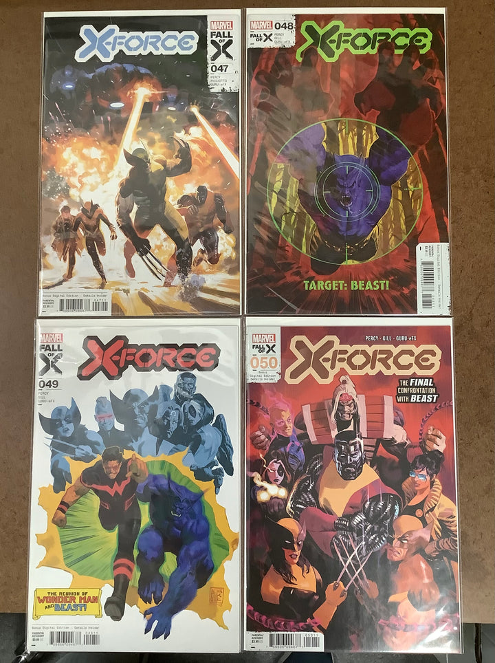 Lot of 8 X-Force (2020) Marvel Comics #43-#50 Complete Fall of X Storyline Set [Fall of X] <OXL-02>