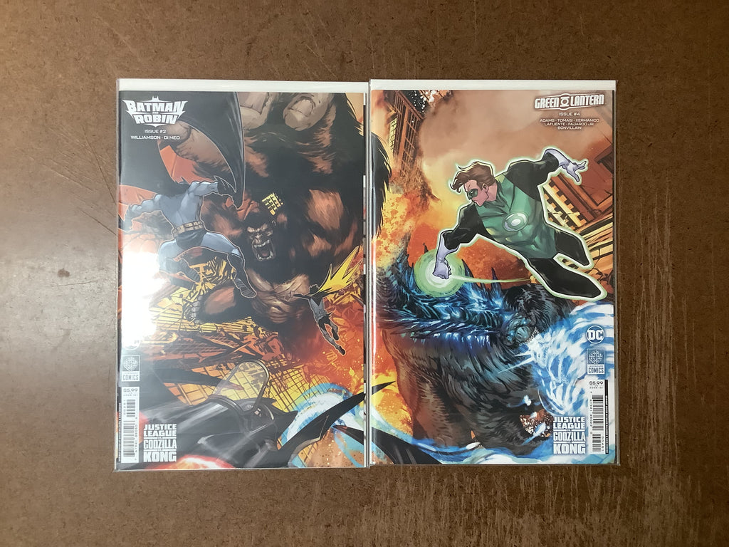 Lot of 2 Batman And Robin (2023) #2 & Green Lantern (2023) #4 David Baldeon Justice League vs Godzilla vs Kong Connecting Variant Set <OXL-03>