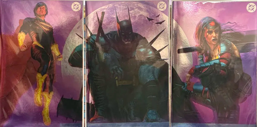 Absolute Superman #1, Batman #1, and Wonder Woman #1 Connecting Mark Spears Foil Covers