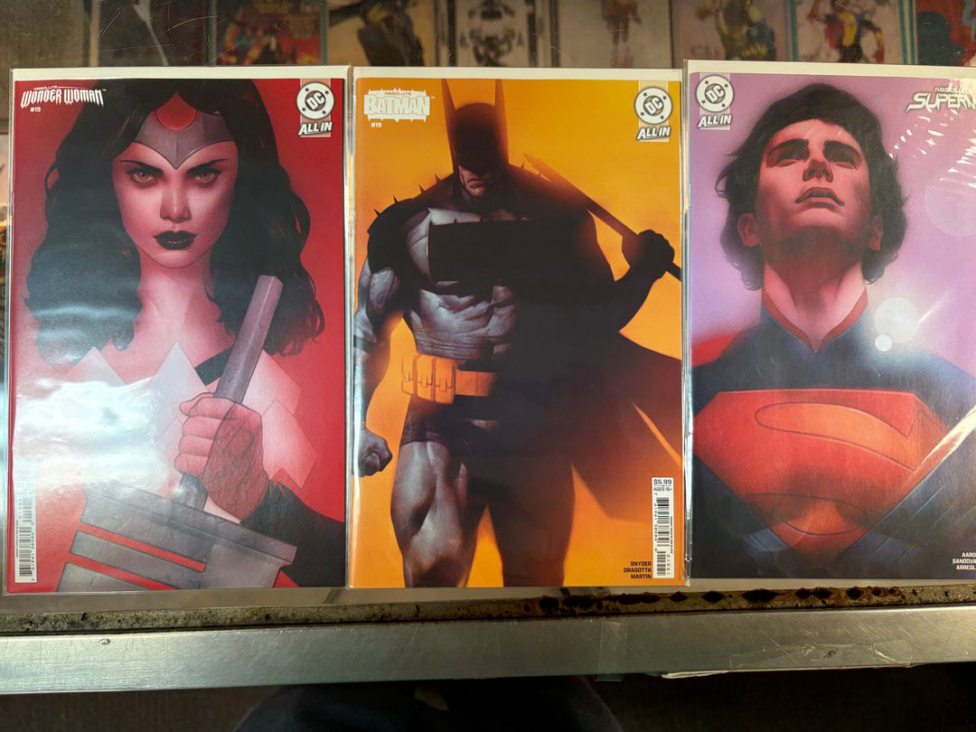 Absolute Superman #18, Absolute Batman #19, and Absolute Wonder Woman #19 Ben Oliver Card Stock Variants Lot