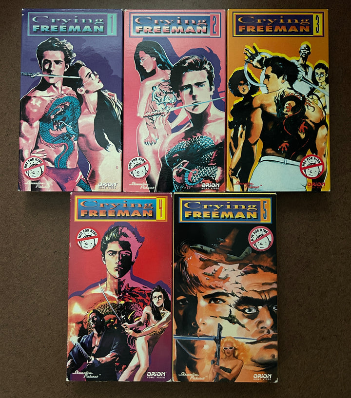 Crying Freeman Vol. 1-5 (VHS; Orion/Streamline Dub) <CONSIGNMENT>