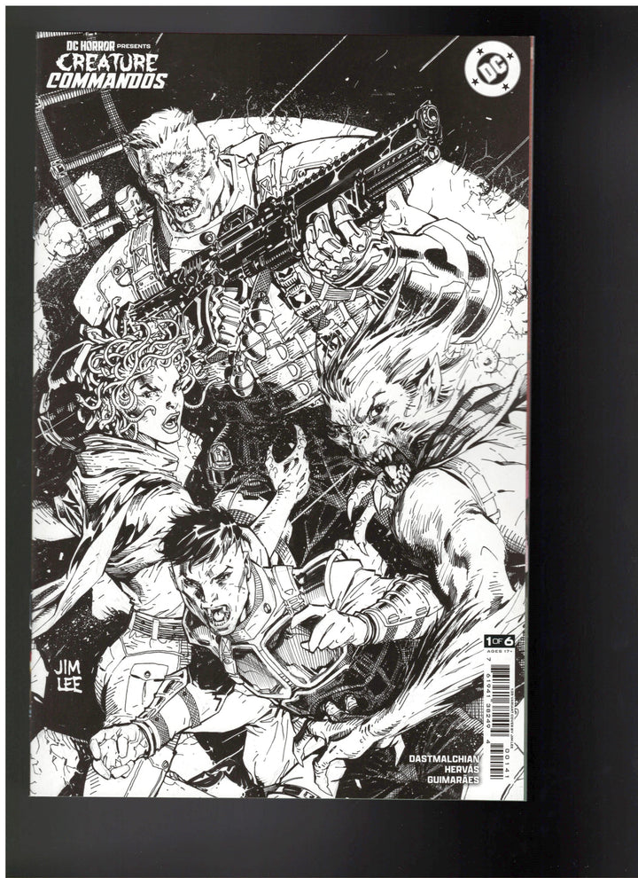 DC Horror Presents Creature Commandos #1 (Of 6) Cover D (1:25) Jim Lee Black & White Card Stock Variant (Mature)