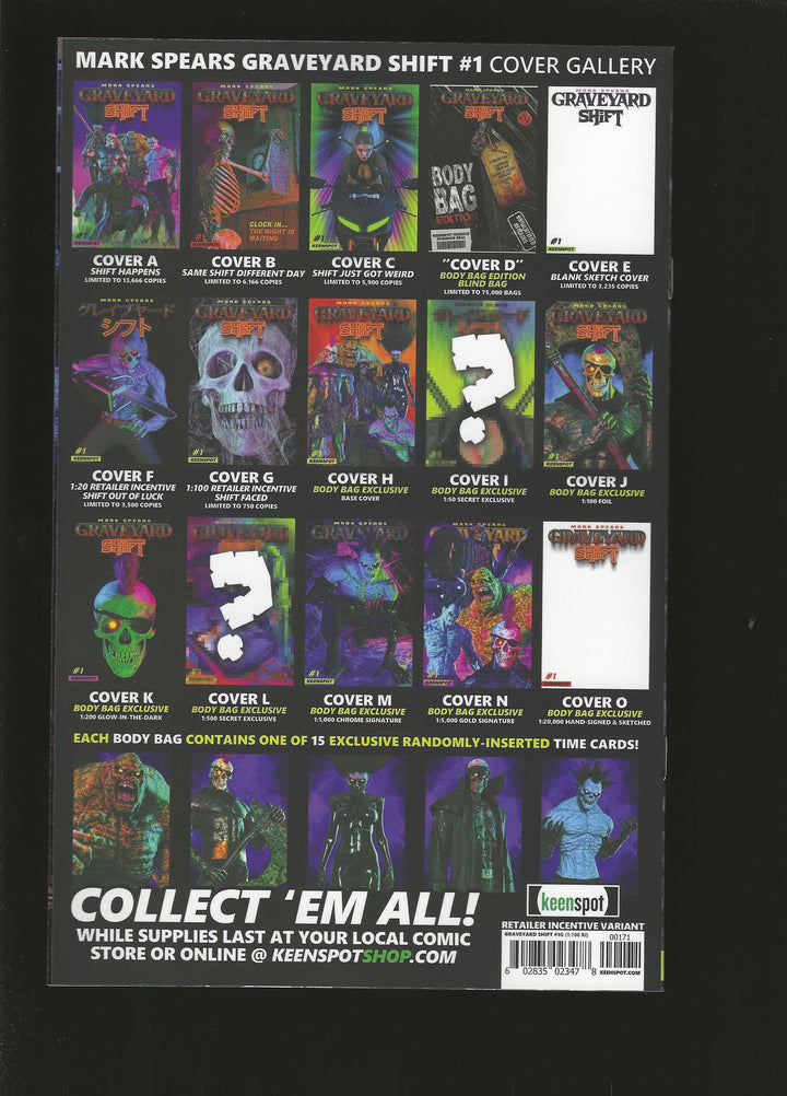 Mark Spears Graveyard Shift #1 Cover G (1:100) Mark Spears Shift Faced Variant
