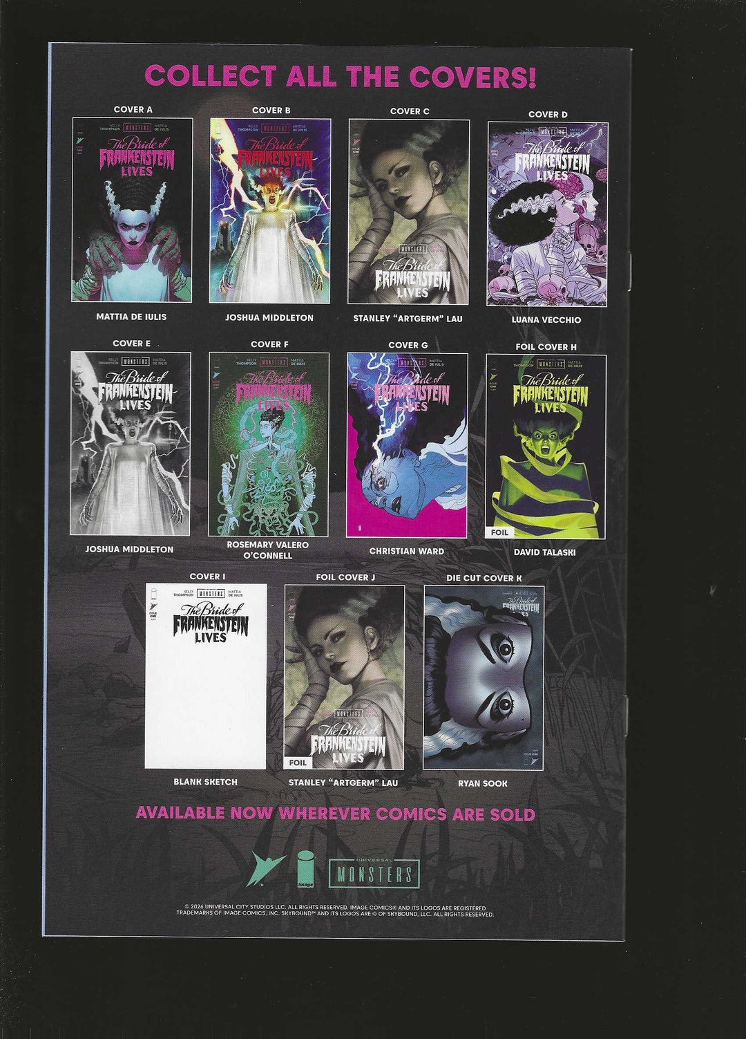 Universal Monsters The Bride Of Frankenstein Lives #1 (Of 4) Cover F (1:50) Rosemary Valero Oconnell Variant