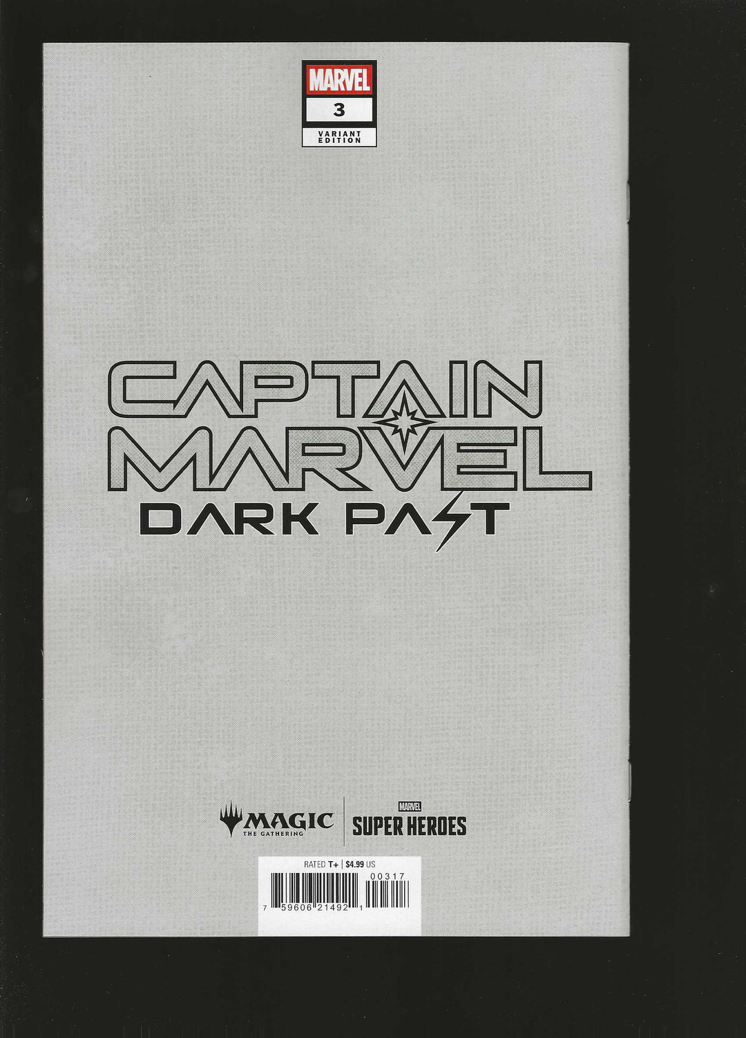 Captain Marvel Dark Past #3 Variant (1:50) Classified Artist Magic The Gathering Full Art Virgin Edition