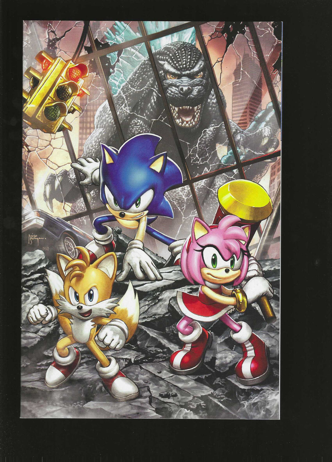 Sonic The Hedgehog X Godzilla #1 Variant H (1:75) (Suayan Full Art)