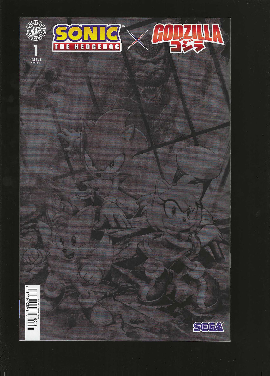 Sonic The Hedgehog X Godzilla #1 Variant H (1:75) (Suayan Full Art)