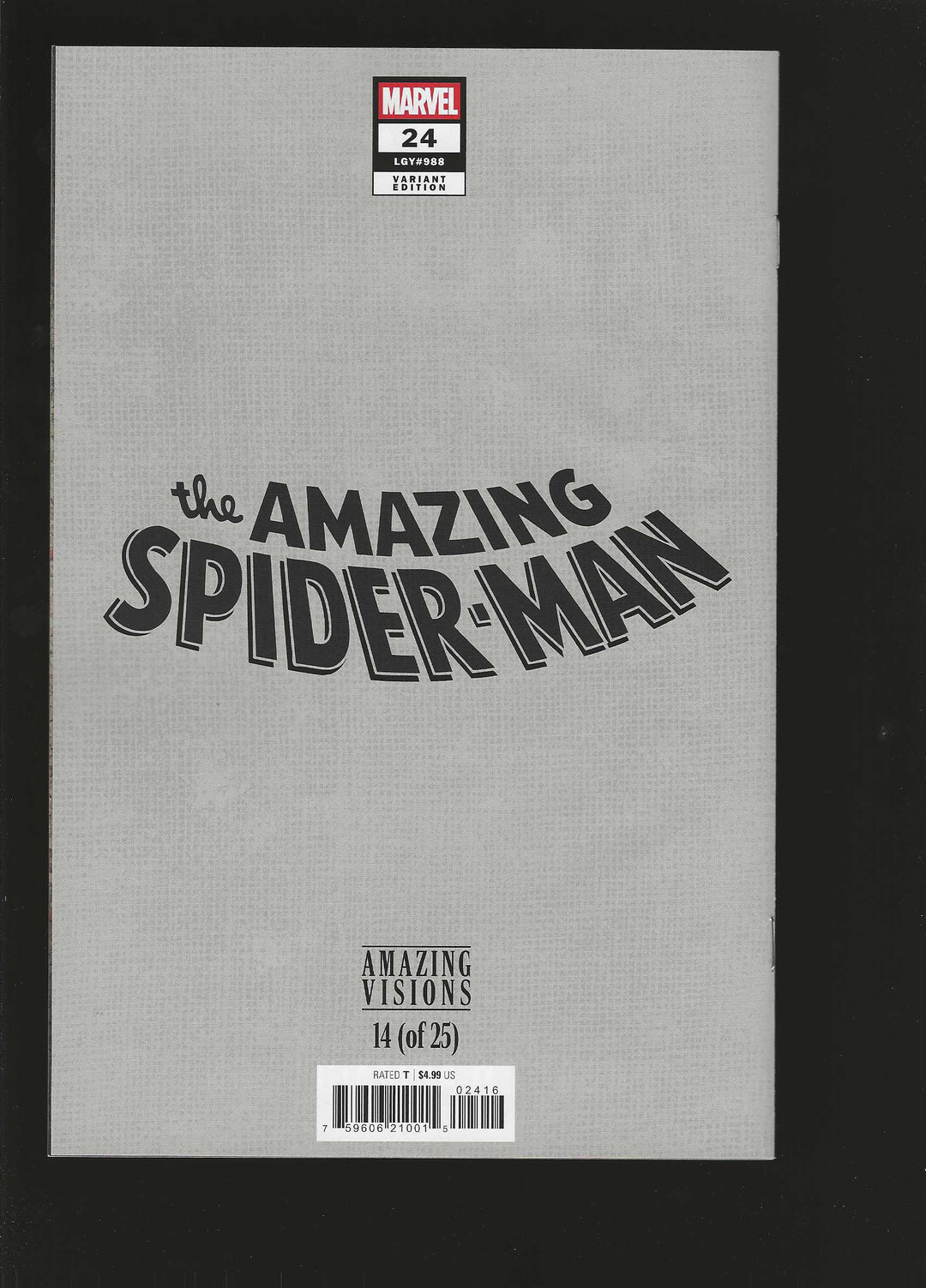 Amazing Spider-Man (2025) #24 [Death Spiral Pt. 4] Variant (1:100) Lee Bermejo Amazing Visions Full Art Virgin Edition