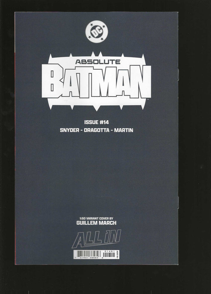 Absolute Batman #14 Cover E (1:50) Guillem March Virgin Card Stock Variant
