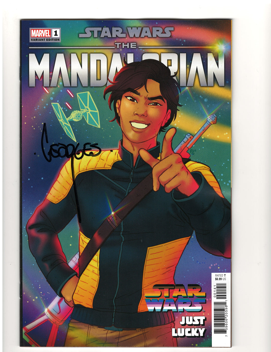 Star Wars: The Mandalorian Season 2 #1 Paulina Ganucheau Star Wars Pride Variant [SIGNED by ARTIST Georges Jeanty] OXV-03